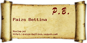 Paizs Bettina névjegykártya