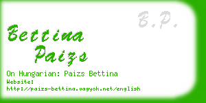 bettina paizs business card